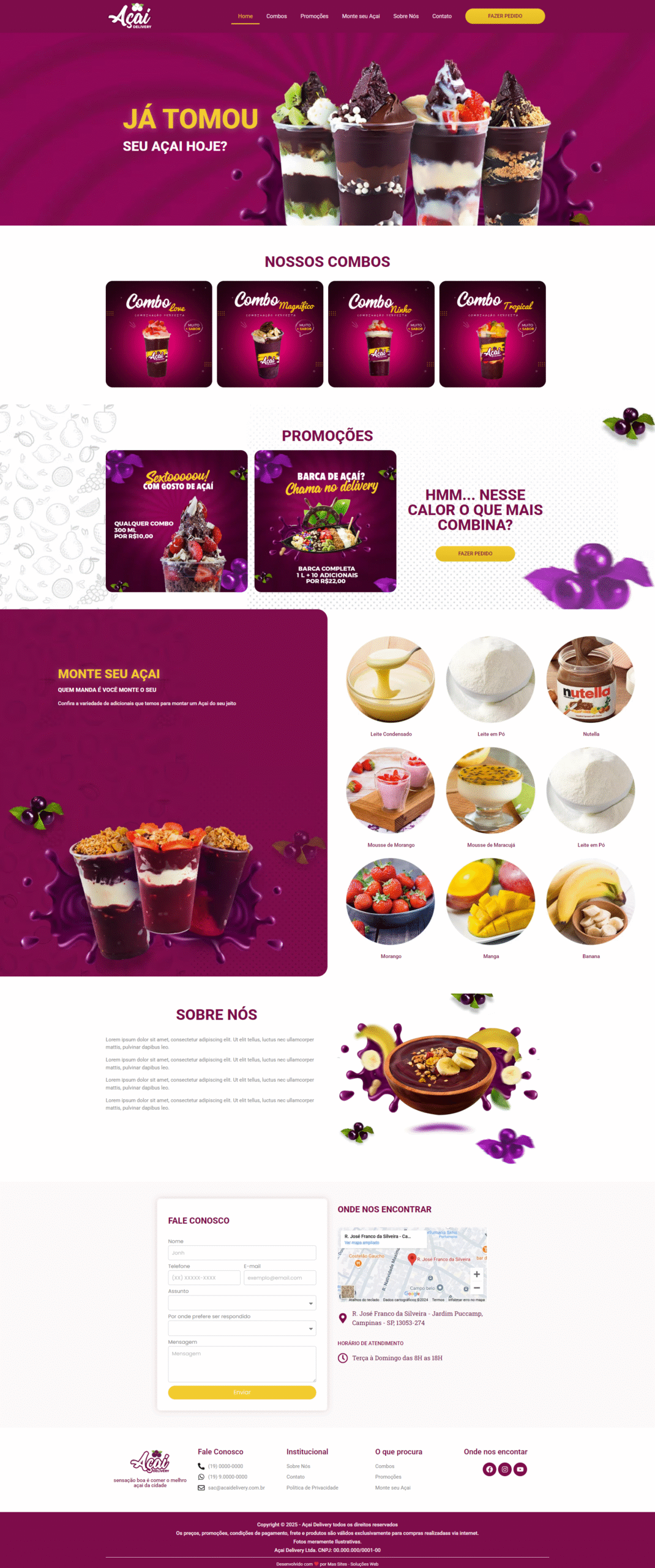 Site Delivery Pronto para Açai 1 acaidelivery